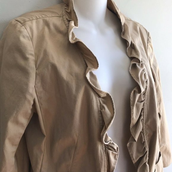 Talbots Beige Ruffle Edge Blazer - Picture 3 of 7